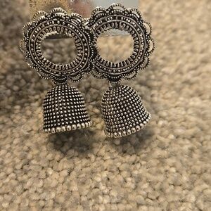 VM Intricate Silver and Black Earrings